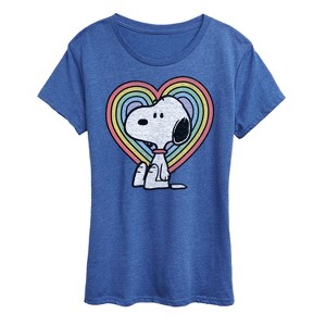Women's - Peanuts - Snoopy Pastel Heart Short Sleeve Graphic T-Shirt - 1 of 4