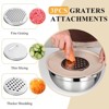 Itopfox 20-Piece Kitchen Mixing Bowl Set with Airtight Lids Stainless Steel Bowls, Non-Slip Silicone Bottoms, 3 Grater Attachments, Ideal for Serving - 3 of 4