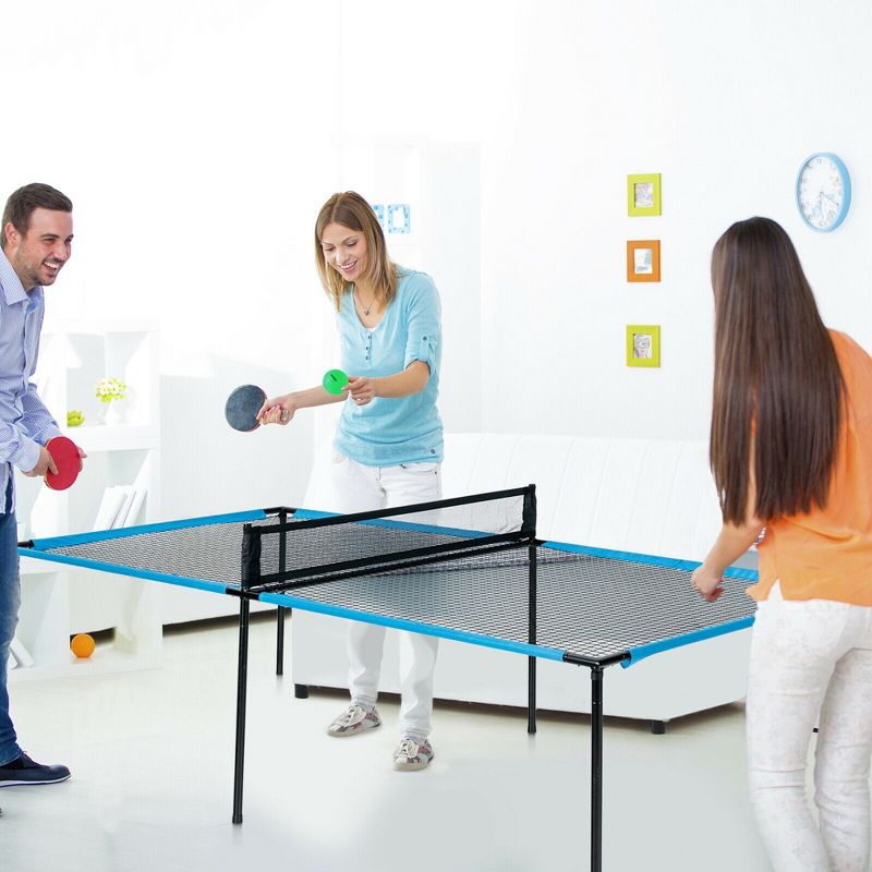 Costway Ping Pong Table Game Set 2-In-1 Mesh Volleyball Tennis Table Indoor Outdoor, 3 of 11