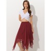 Allegra K Women's Elastic Waist Chiffon Handkerchief Hem Midi Skirt - 3 of 4
