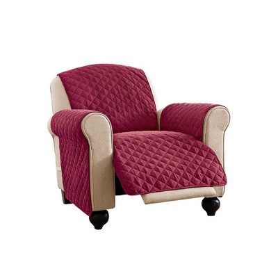 Collections Etc Ultra Reversible Furniture Cover Protector Recliner Burgundy/Taupe