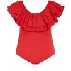 Women's Plus Size Frill Shoulder Bodysuit - red | CITY CHIC - 4 of 4