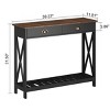 39" Farmhouse Console Table with Drawer & Storage Shelf,Rustic Narrow Entryway Table for Hallway or Living Room-Baofuwish - 4 of 4