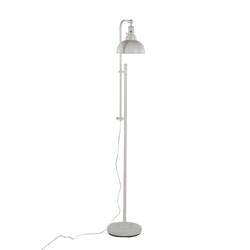 LumiSource Emery Industrial Floor Lamp in White Metal, 4 of 10