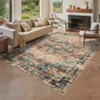 Vintage Distressed Medallion Area Rug - Washable Non-Slip Low Pile Stain Resistant Soft Throw Carpet,Rugs for Living Room, Bedroom, Dining Room - 2 of 4