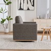 Kumasinova 360° Swivel Chair, Square Accent Chair, Chenille Upholstered Lounge Armchair/Club Chair, Weathered Wooden Base, Removable Back Pillow - 3 of 4