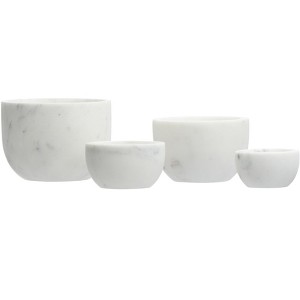 Storied Home White Marble Bowls (Set of 4) - 1 of 4
