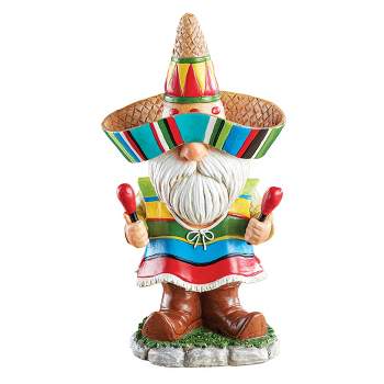 Collections Etc Hand-Painted Colorful Mariachi Festive Gnome NO SIZE