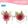 Unique Bargains Fabric Artificial Wedding Rose Flowers Wrist Corsage and Boutonnieres 2 Pcs - 2 of 4
