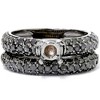 Pompeii3 2ct Pave Black Diamond Mount Semi Mount Set 14K White Gold - 3 of 4