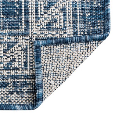 Blue Medallion 10' x 14' Synthetic Outdoor Rug