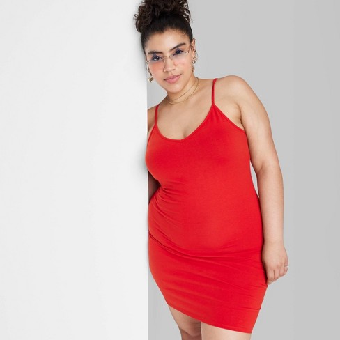 Women's Strappy Bodycon Knit Dress - Wild Fable™ Red 4x : Target