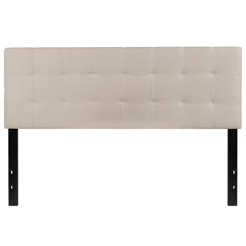 Emma and Oliver Quilted Tufted Upholstered Queen Size Headboard in Beige Fabric, 1 of 11