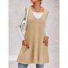 Imily Bela Womens Sleeveless Sweater Vest V Neck Casual Loose Knit A Line Flattering Tunic Top with Pockets - 3 of 4
