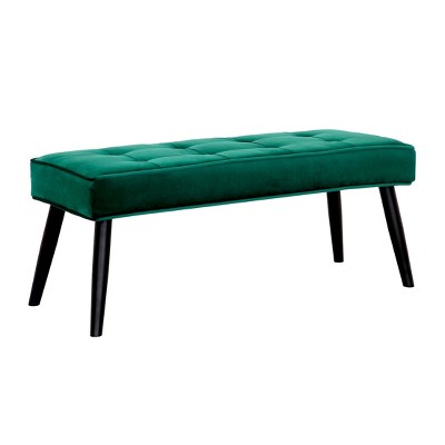 Westintrends Velvet Tufted Bedroom Bench For Living Room & Entryway ...