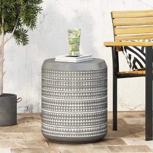Maggift Patio End Tables Accent Side End Table for Outdoor and Indoor, Garden, Backyard Use, Special Design, Gray, 15.5"*15.5"*18.5" - 1 of 4