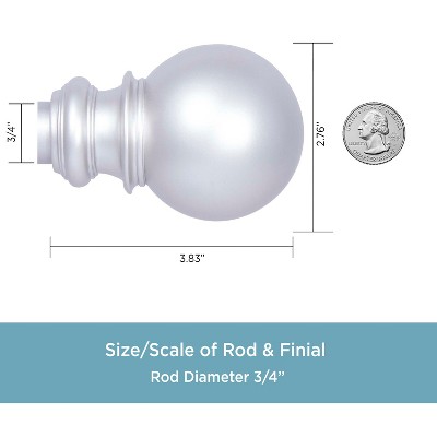 Satin Nickel Adjustable Curtain Rod with Ball Finials