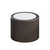 Sapphtopaz Modern Coffee Table with Faux Marble Pattern Stickers Round End Coffee Table Small Side Table for Living Room,Apartment,Dark Brown - 2 of 4