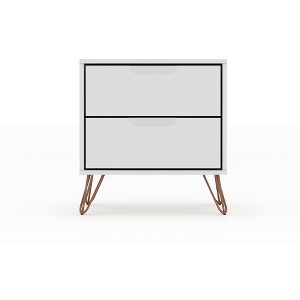 Sapphtopaz Modern Nightstand with Spacious Drawer Simple Night Stand with Splayed Metal Legs Bedside Table for Bedroom, Living Room - 1 of 4