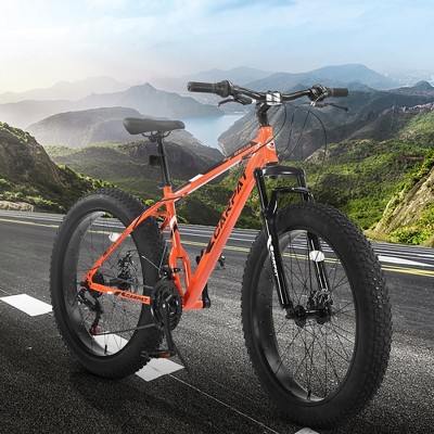 26Inch Full Suspension Mountain Bike, 21 Speeds Dual Disc Brake Mountain Bike, Trail Beach Snow City Bikes For Men Women Outdoor Cycling