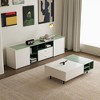 Luck Live Modern Living Room Coffee Table with 2 Drawers, Two-Tone Design, Open Shelves, Hidden Handle & Metal Legs - 3 of 4