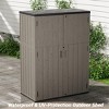 Waterproof Resin Outdoor Storage Shed with Lockable Doors & Integrated Floor, 57 Cubic Feet Capacity for Garden, Pool, and Garage Organization - Brown - 4 of 4