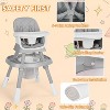 Kinder King 15 in 1 Baby High Chair, Coverts to Rotatable Activity Play Center/Infant Dining Booster Seat, Detachable Toys, Removable Tray - 4 of 4