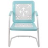 Northlight 35" Square Outdoor Retro Tulip Steel Armchair, Blue and White - 3 of 4