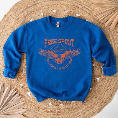 Simply Sage Market Women's Graphic Sweatshirt Free Spirit Distressed Eagle