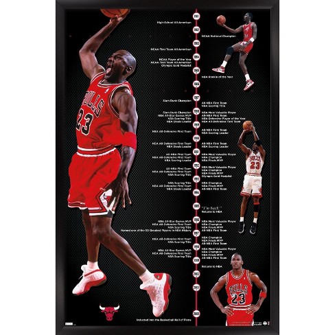 Michael Jordan - Sketch Wall Poster, 14.725 x 22.375, Framed 