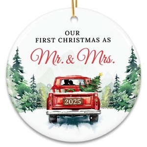 First Christmas Married Ornament 2025 - Wedding Gifts for Couples 2025 - Mr and Mrs Gifts - 1 of 4