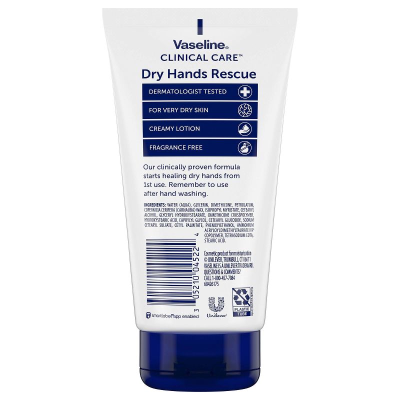Vaseline Dry Hands Rescue Hand Lotion Unscented - 5.1 fl oz, 2 of 5
