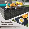 Tangkula Set Of 8 Patio Furniture Set w/Washable Cushions & Tempered Glass Coffee Table - 2 of 4