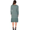 24seven Comfort Apparel Ribbed Knit Long Sleeve Split Hem Sweater Dress - 3 of 4