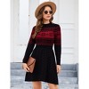 Coolmee Women's Fall Winter Casual Dress Crewneck Long Sleeve High Waist A-Line Mini Sweater Dress - 4 of 4