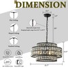 ALOADECOR Modern Crystal Chandelier Matte Black Finish Tiered Drum Pendant Light for Small Spaces Dining Room Entryway - 4 of 4
