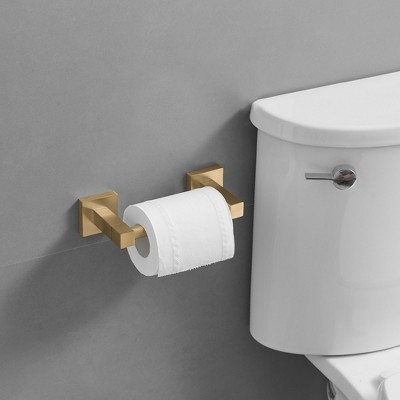 Gold Stainless Steel Wall Mounted Pivoting Toilet Paper Holder