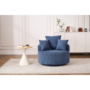 Crochet Yarn Full Sponge Swivel Compression Chair with Pillow, Ergonomic Single-Seat Accent Chair for Home Living or Furniture - 1 of 4