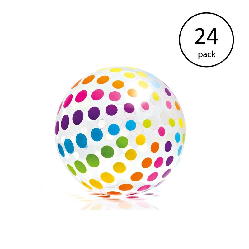 Intex Jumbo Inflatable Glossy Big Polka-Dot Colorful Giant Beach Ball (24 Pack), 2 of 6