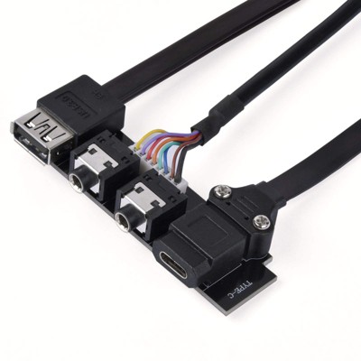 SilverStone Technology  USB3.0 A type X 1 internal 19Pin 800mm length +USB3.1 Gen2 C Type X1internal 20Pin Key-A 600mm length+ HD Audio 800mm length
