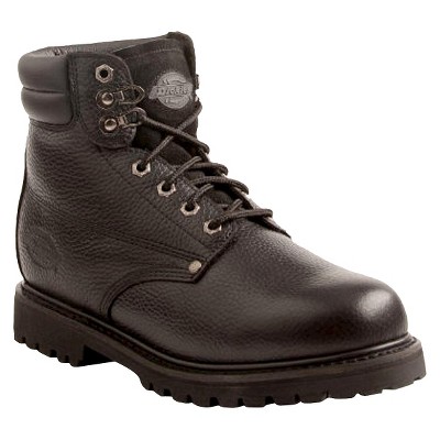 black leather work boots