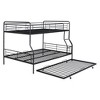 NicBex Full XL Over Queen Bunk Bed ,Metal Loft Bed with Guardrails and Ladder for Bedroom,Split Into 2 Beds,Black/White - 4 of 4
