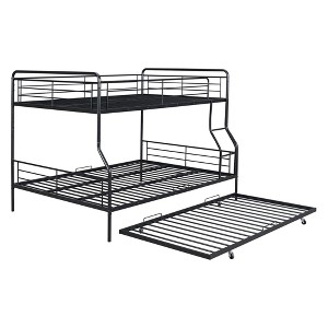 NicBex Full XL Over Queen Bunk Bed with Guardrail and Twin Size Trundle,Twin Loft Bed with Ladder and Converts to 2 Beds,Bunk Beds for Bedroom - 1 of 4