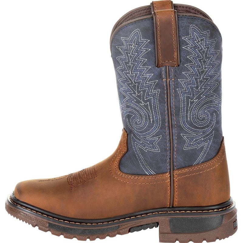Kids Brown Rocky Ride FLX Western Boot, 6 of 9
