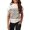 Coolmee Women's Ribbed Sweater Crew Neck Short Sleeve Loose Fit Knit Pullover Tops - 2 of 4
