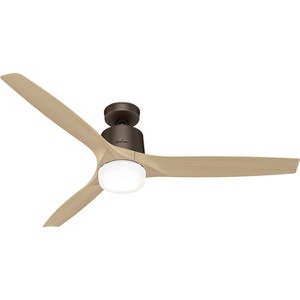 60" Neuron Ceiling Fan with LED Light Brown - Hunter Fan: Wi-Fi, SureSpeed, Voice Control, 3 Blades - 1 of 4
