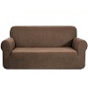 Home Mart Goods Taupe 3-Piece Set 4-Way Stretch Slipcover Sofa Loveseat & Armchair Cover Protector - 3 of 4