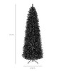Best Choice Products Unlit Slim Pencil Christmas Tree Collection – 4.5ft to 12ft, Spruce, Black & White with Metal Base - 2 of 4