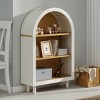 Hrinhom 23.6"W Arched Bookcase,Modern 3-Tier Storage Cabinet with 3 Shelves - 3 of 4
