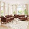 Large 104'' Retro Style PU Leather Corner Sectional Sofa with Tufted Backrest and Solid Birch Legs - 2 of 4